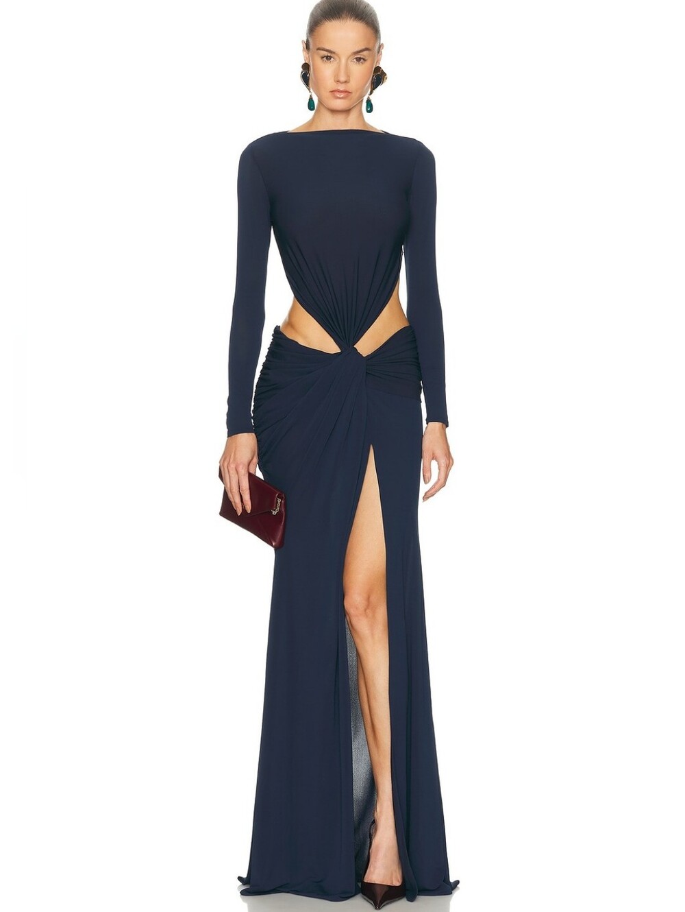 Alex Perry Long Sleeve Twist Gown